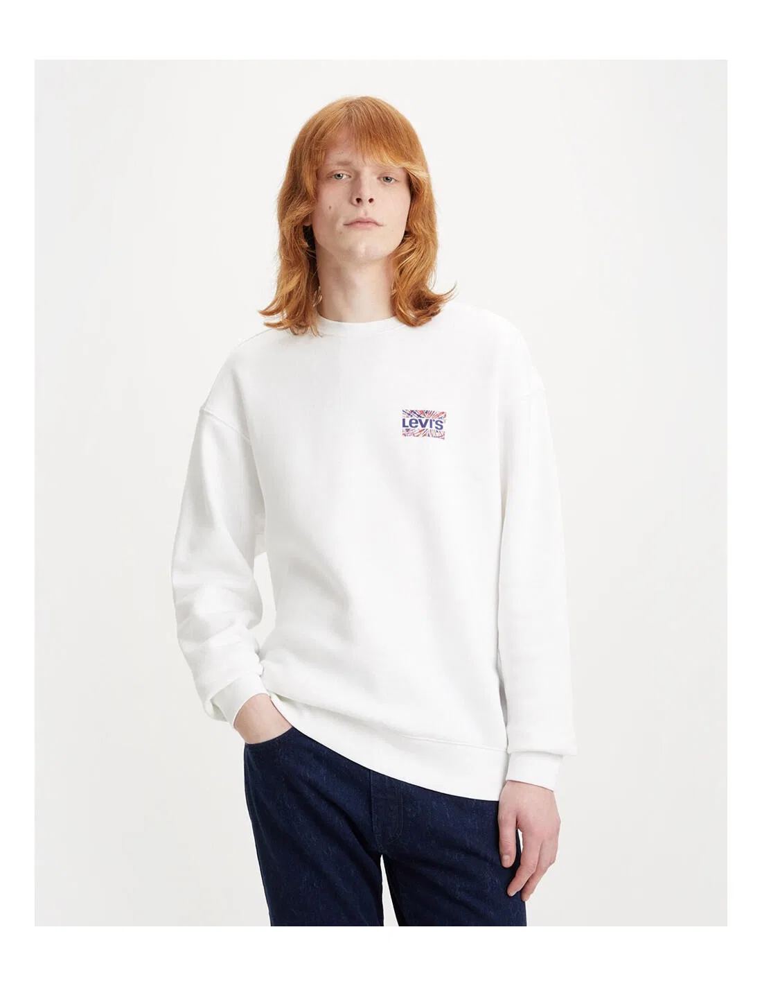 Мужской свитшот с графическим принтом Relaxed Graphic Crew Levi's, Weiss — фото 2