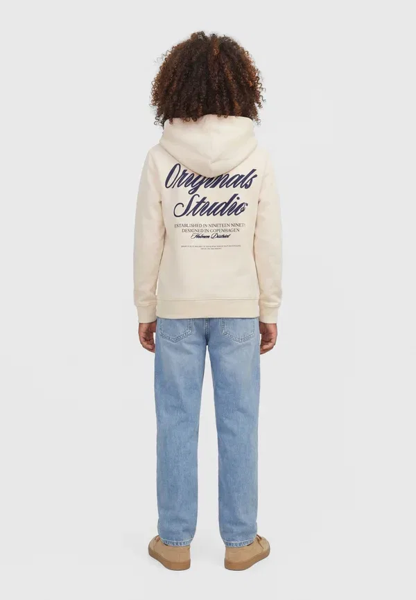 Толстовка с капюшоном Jornorrebro typo back hood sn jnr hoodie Jack & Jones Junior, античный белый — фото 2