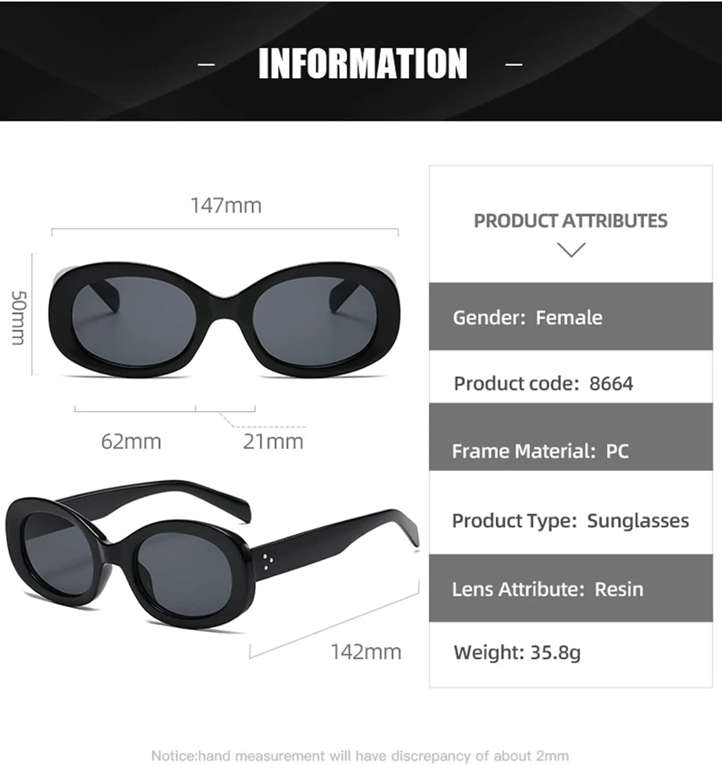 

Солнцезащитные очки XINXIN Oval Street Shot для мужчин и женщин, популярные среди интернет-знаменитостей для отдыха на природе (цвет: G, размер: средний), G