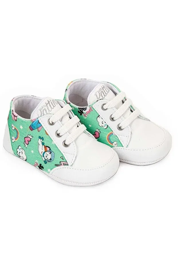 Детские пинетки для новорожденных хлопковые с принтом Ilkadım Home Booties Baby Pattini, Green