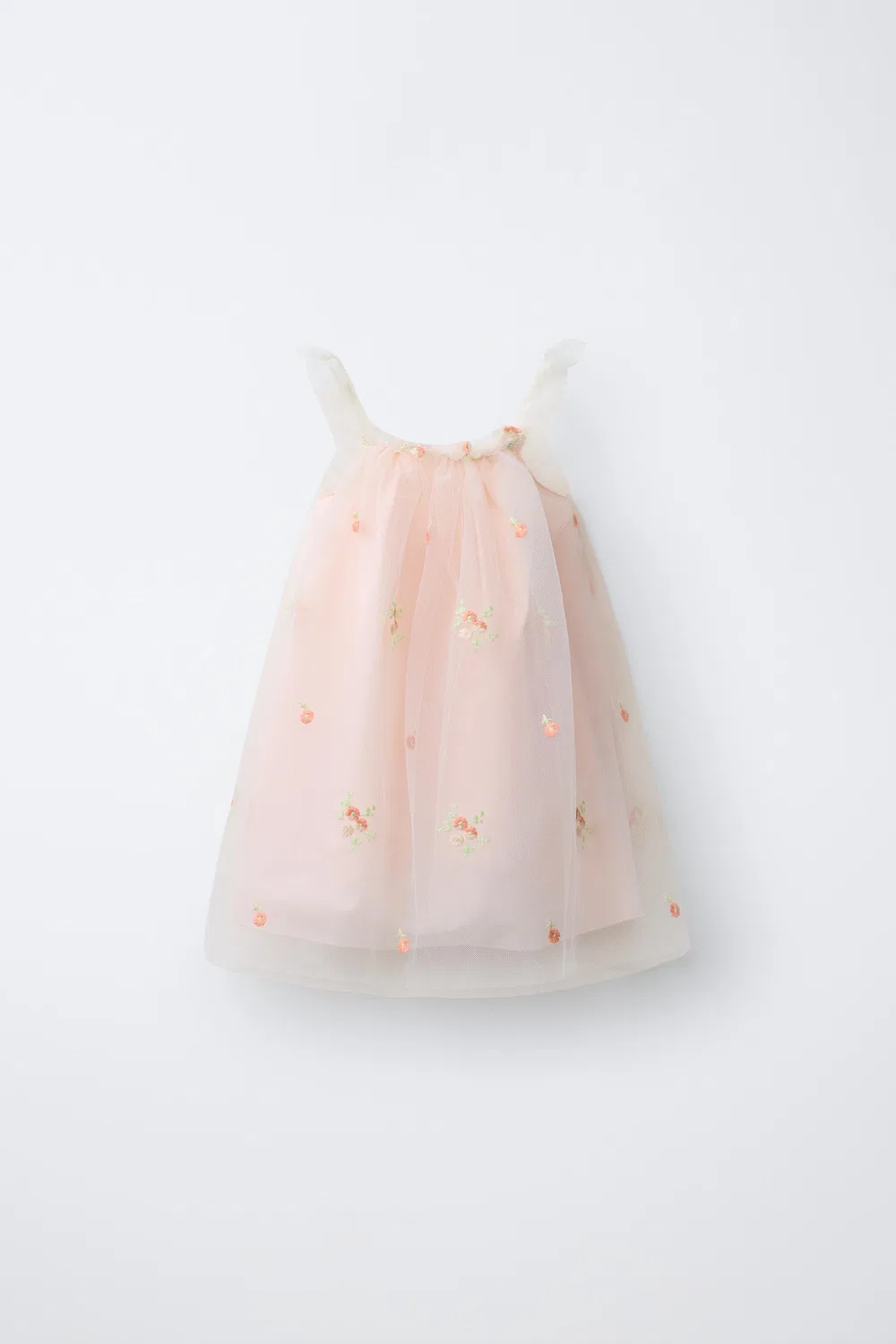 Платье из тюля с цветочным принтом ZARA, Pastel Pink