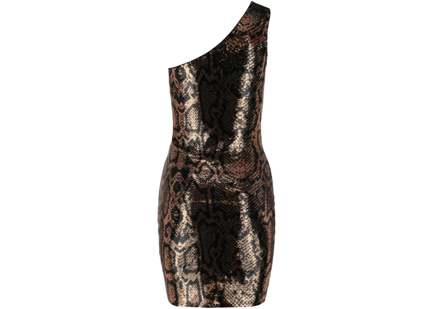 Женское платье с одним плечом с пайетками-змейкой Balenciaga, Gold — фото 2