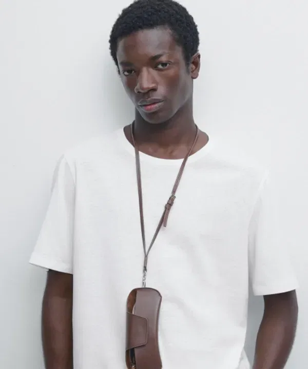 Футболка с коротким рукавом из льняной смеси, Massimo Dutti — фото 4