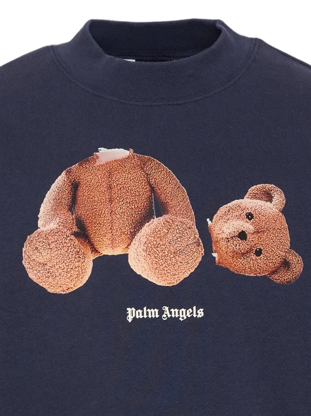 Свитшот с принтом «Плюшевый мишка» Palm Angels Kids, синий — фото 3