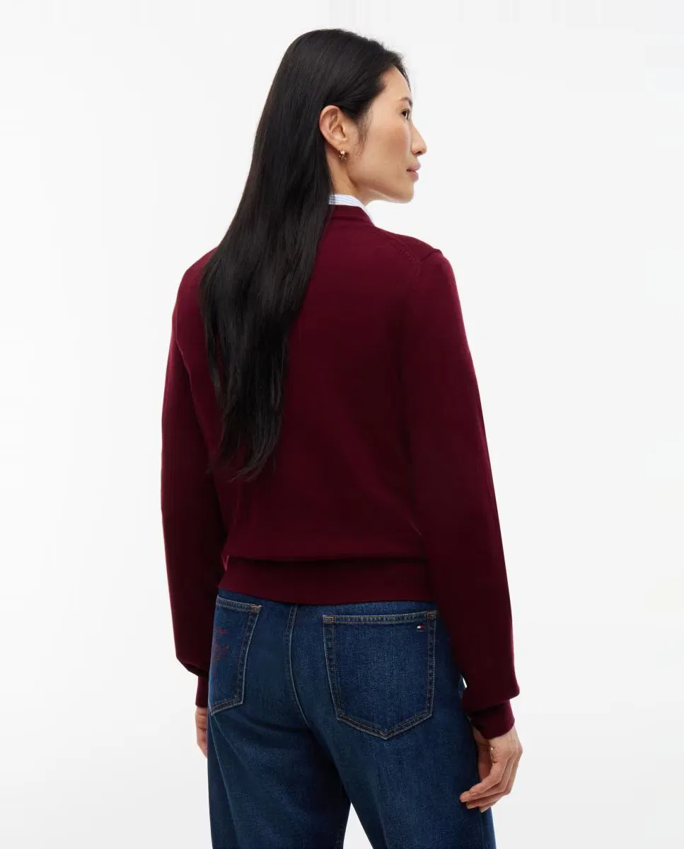 Кардиган из шерсти, Cárdigan Silueta, Tommy Hilfiger, бордовый — фото 3