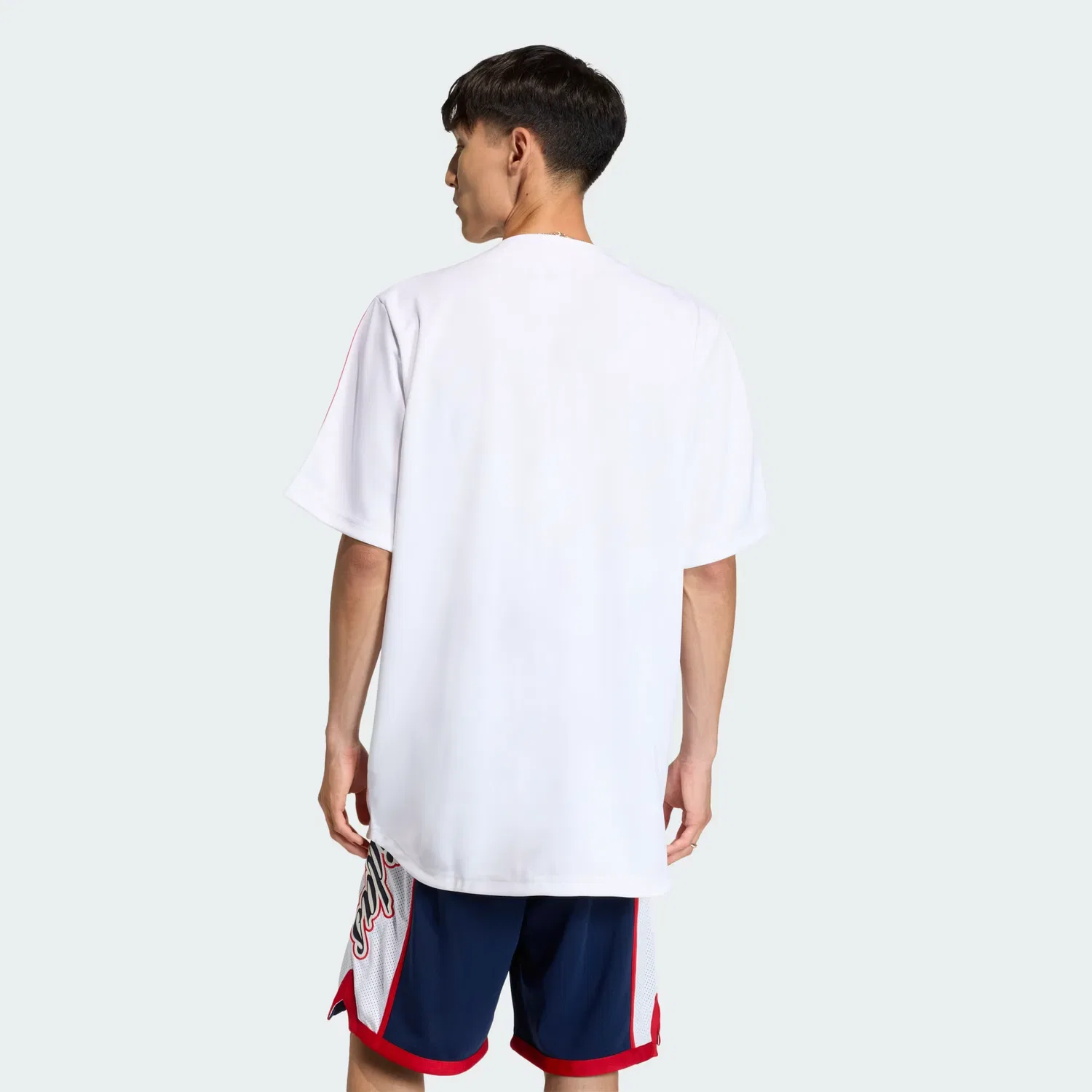 Мужская бейсбольная джерси свободного кроя Summer League Varsity Baseball Jersey Adidas Originals, белый/алый — фото 2