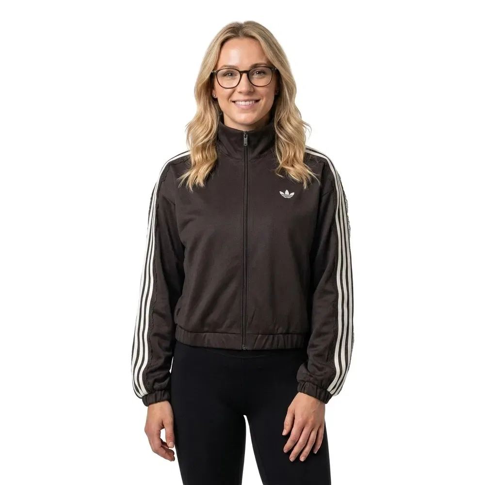 Женский свитшот оверсайз с кружевной вставкой Lace Oversized Archive Adidas Originals, Brown — фото 2
