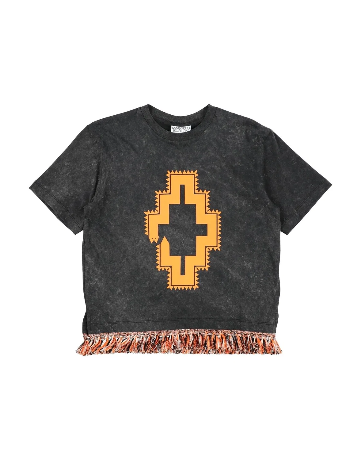 Детская футболка для девочек с принтом Marcelo Burlon, темно‑серый