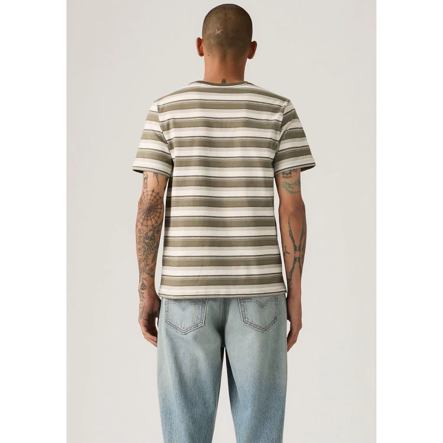 Мужская футболка с полосками Levi's, Jen Stripe Maitake Brown — фото 3