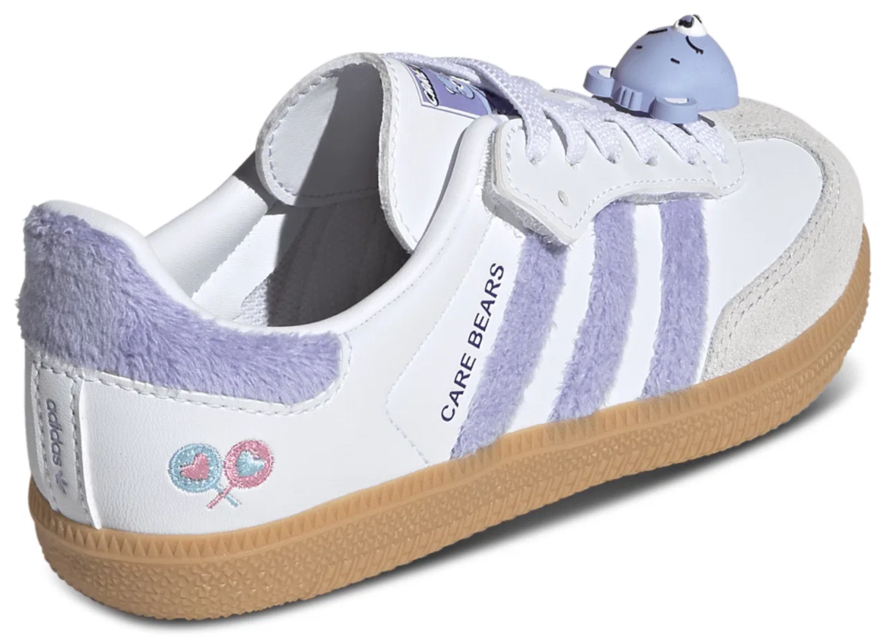 Детские кроссовки для девочек с замшевым верхом Samba adidas, Light Purple Footwear White Blue Dawn — фото 3