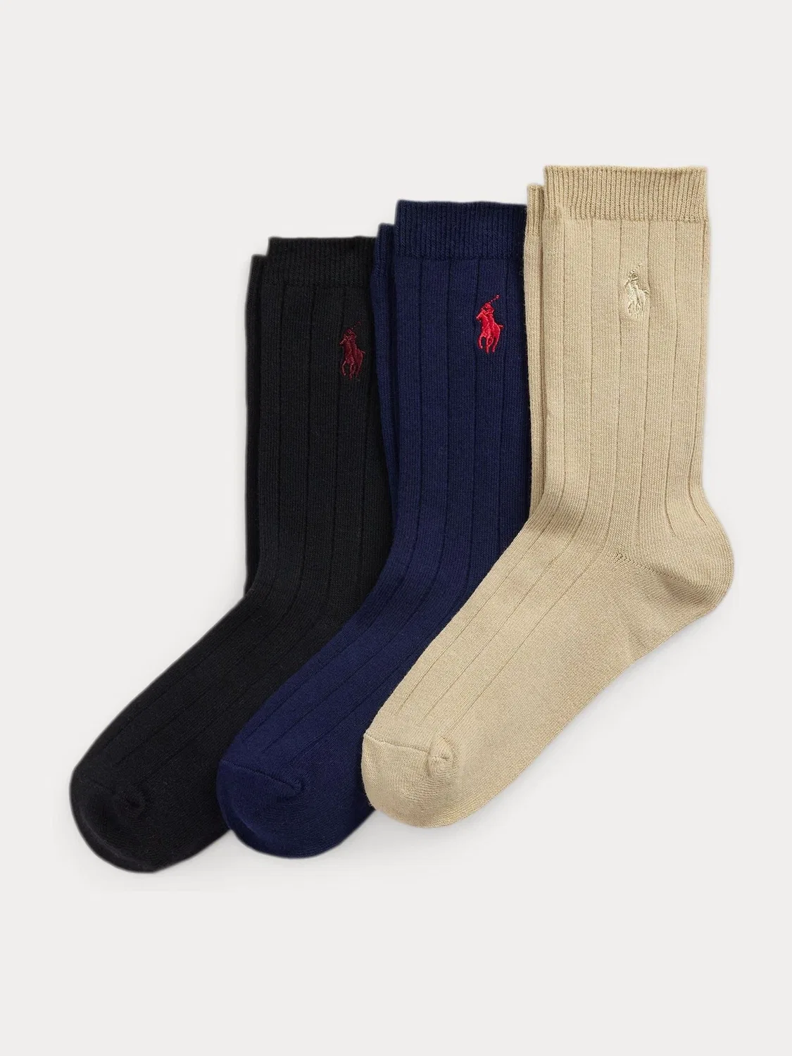 Носки ребристые Ralph Lauren, 3 пары, черные