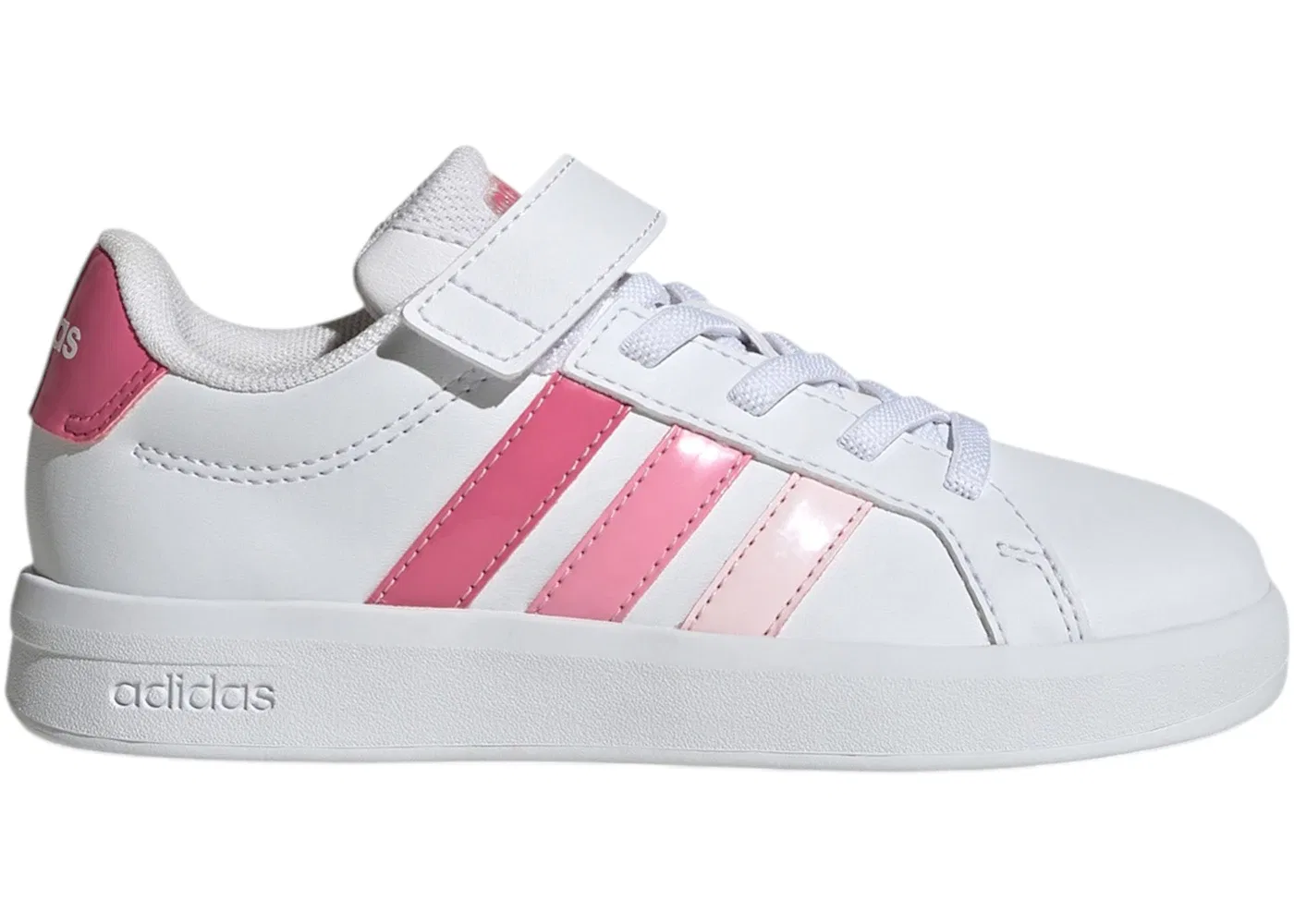 Детские кроссовки с закрытой пяткой Adidas Grand Court 3.0, Cloud White/Pink Fusion/Bliss Pink