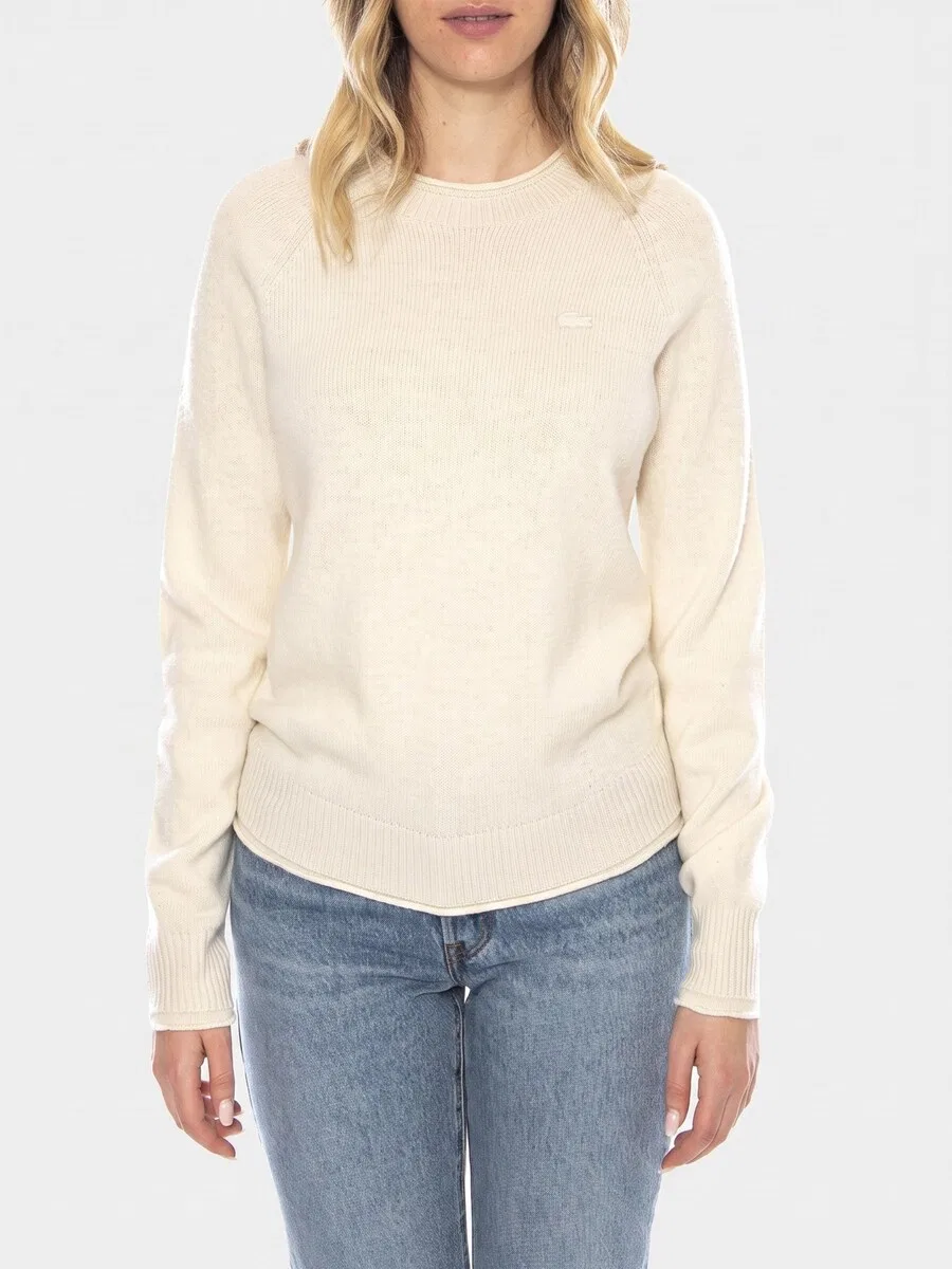 Свитер LACOSTE 'Pullover XJF -- Женский свитер с круглым вырезом, белый' — фото 2