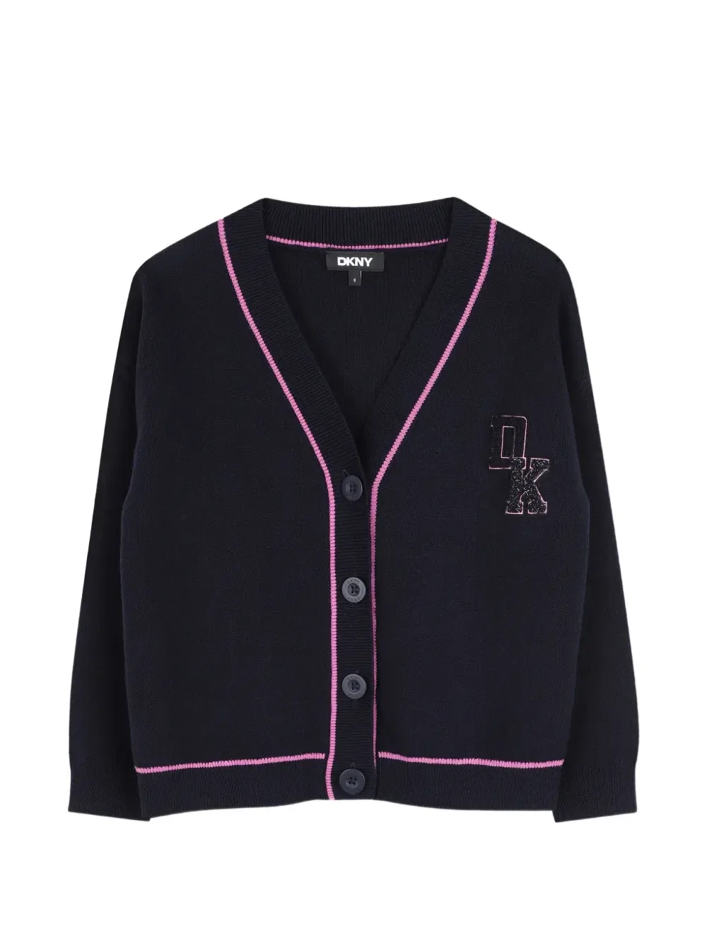 Кардиган с V-образным вырезом и нашивкой-логотипом Dkny Kids, синий