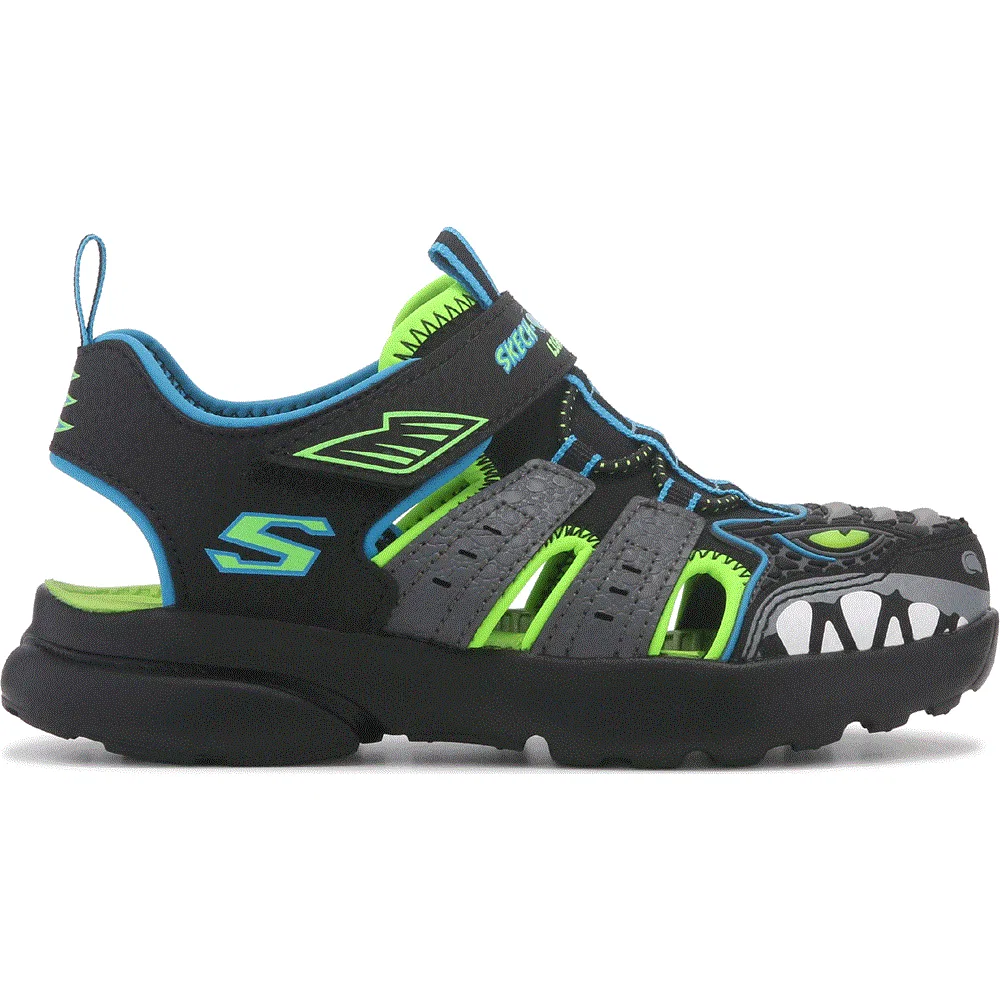 Детские сандалии Razor Slash Skechers, Black/Blue/Lime — фото 2