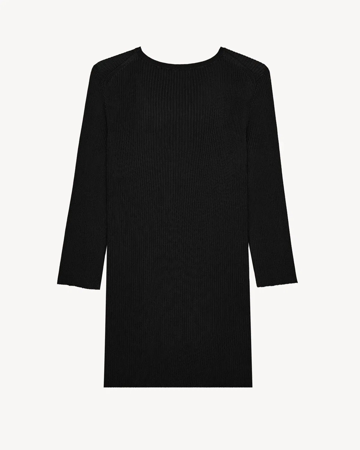 Длинный свитер из рубчатого трикотажа SAINT LAURENT, черный — фото 2