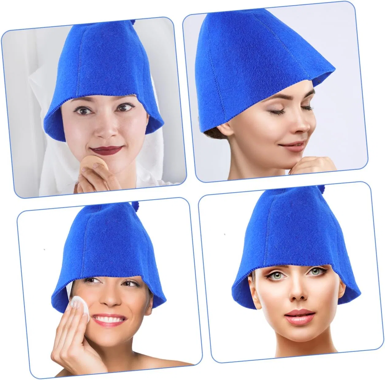 Шапочка для душа из шерсти, набор 2 шт, OFFSCH, Blue — фото 3