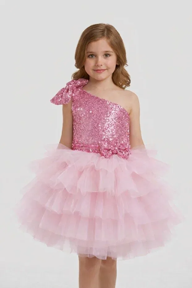 Детское платье для девочек с пайетками Babysmile, Pink