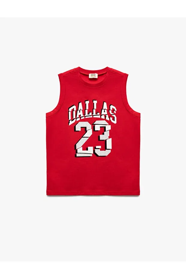 Детское хлопковое безрукавное нижнее белье для мальчиков Printed crew neck sleeveless cotton undershirt Koton, Red