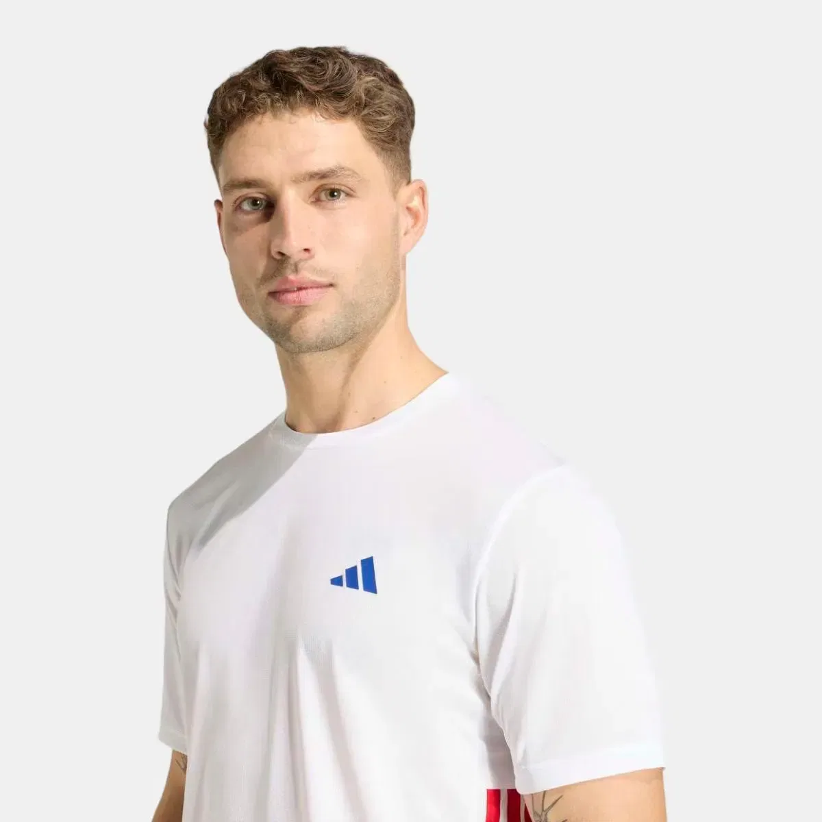 Мужская футболка с принтом Workout Essentials Base adidas, Blanco — фото 4