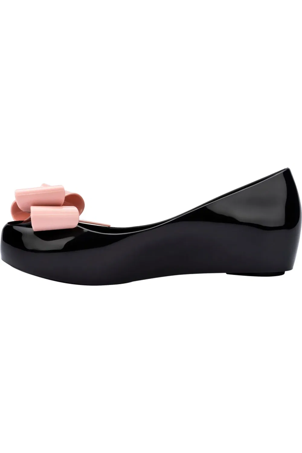 Детские туфли балетки с бантом Ultragirl Classic Mini Melissa, черный/розовый — фото 3