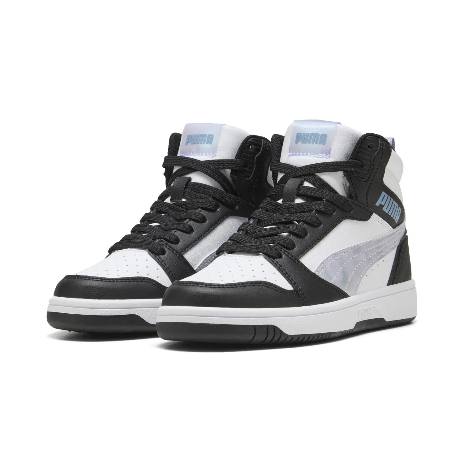 Детские кроссовки для девочек с высоким верхом Rebound V6 Mid Space Belle Puma, Schwarz Violett Weiss