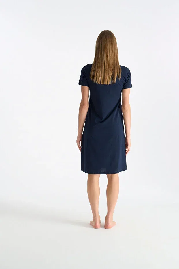 Женская ночная рубашка с коротким рукавом с принтом U.S. Polo Assn., Navy Blue — фото 3