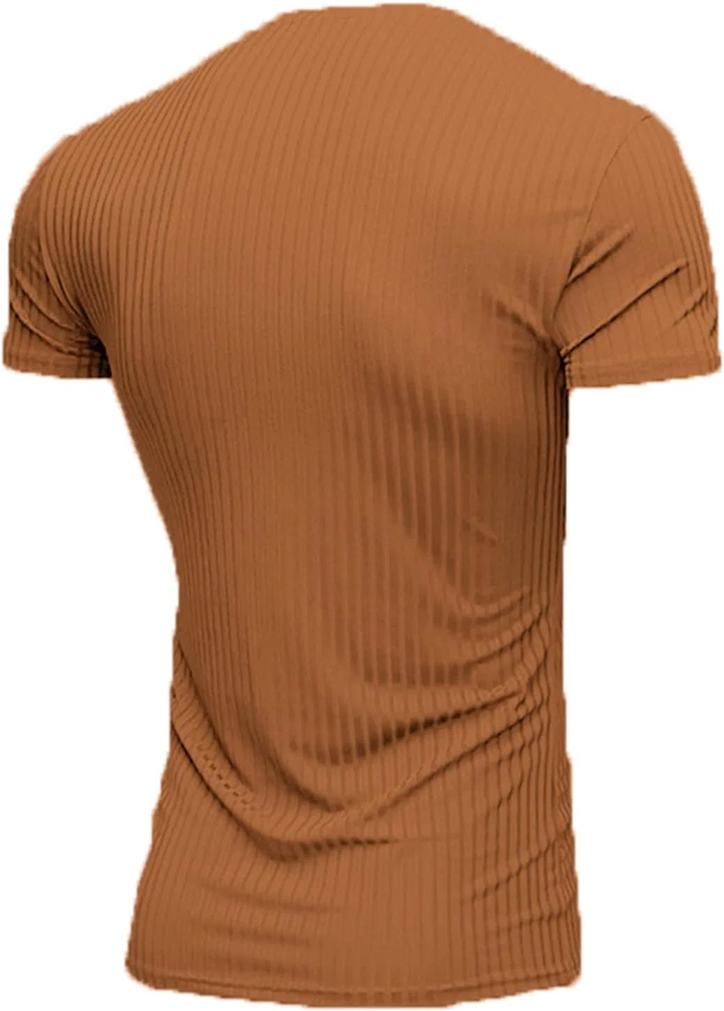 Мужская футболка с V-вырезом облегающая Bodybuilding Khaki — фото 4