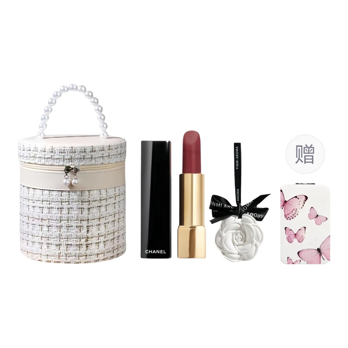 Женский набор косметики с помадой и зеркальцем Charm Collection CHANEL, Red