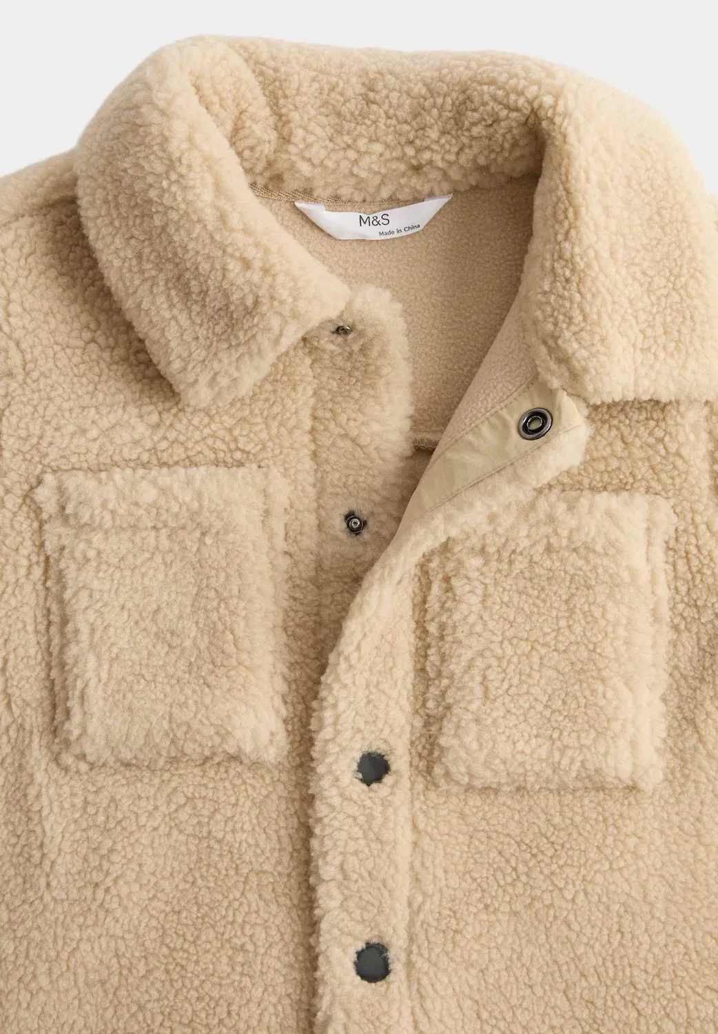 Куртка Borg (2-8 лет). - флисовая куртка Marks & Spencer, Brown — фото 4