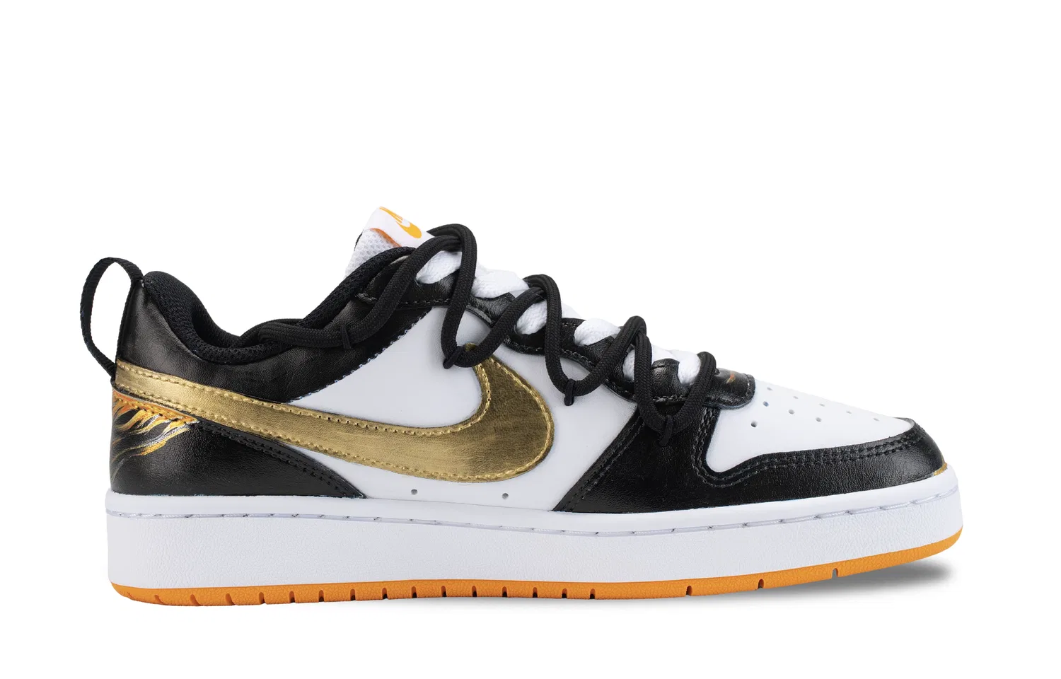 Детские кроссовки-скейтбординг с низким верхом Nike Court Borough, Black Orange (Black Gold Shopping Bag) — фото 4