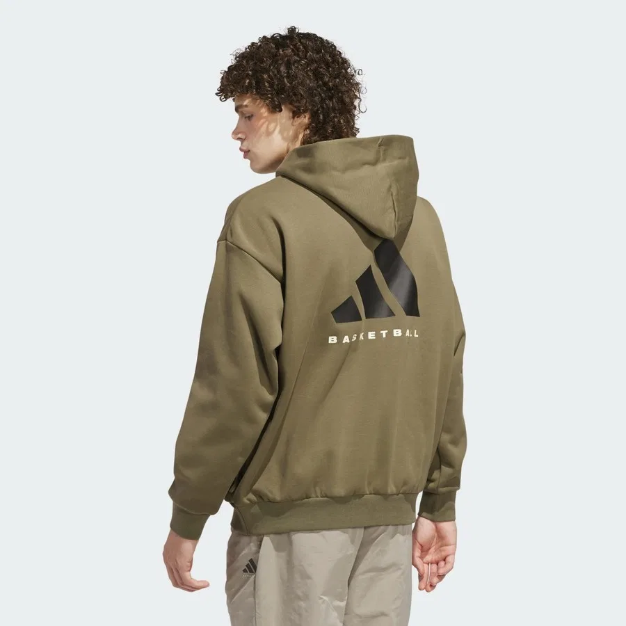 Худи adidas Basketball Fleece Performance JV6115, Зеленый — фото 2
