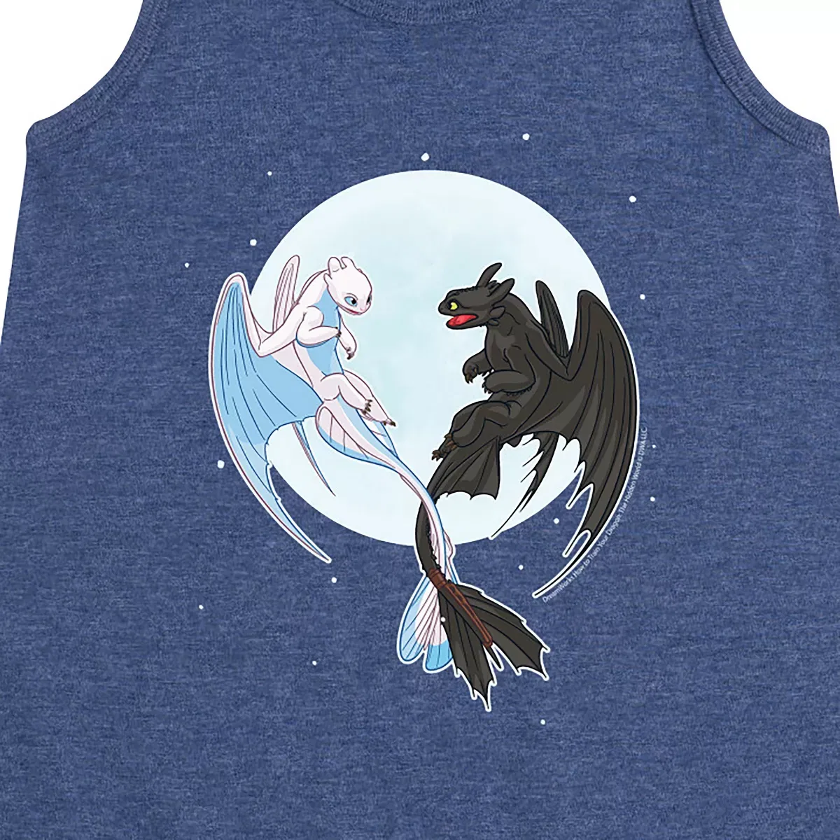 Детское платье-трапеция без рукавов Night And Light Moon How to Train Your Dragon, Heather Navy — фото 2