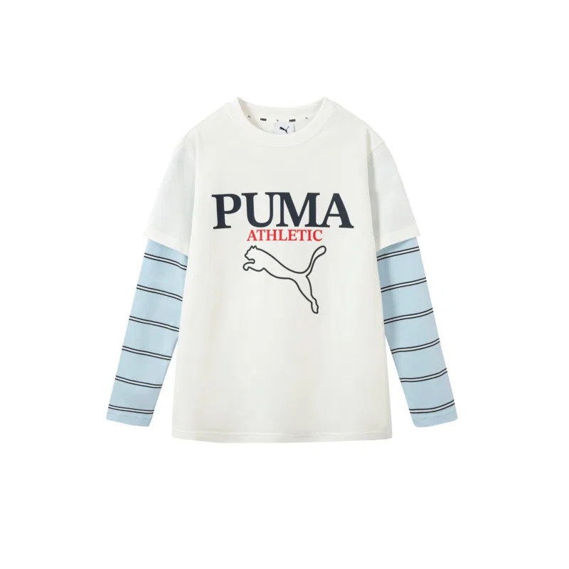 Футболка с круглым вырезом PUMA, White Blue Tone