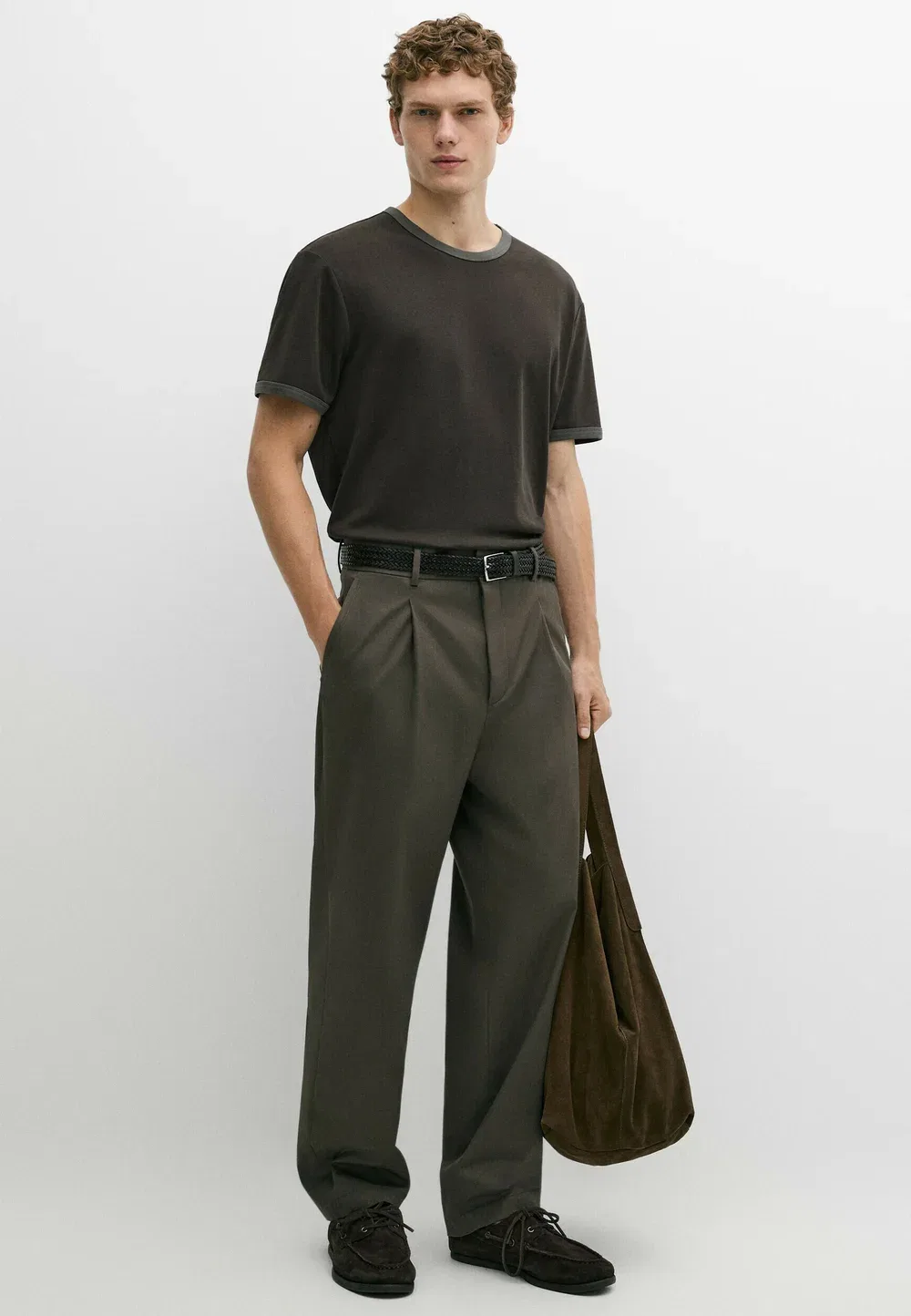 Простая футболка Massimo Dutti, Blue-Grey — фото 2