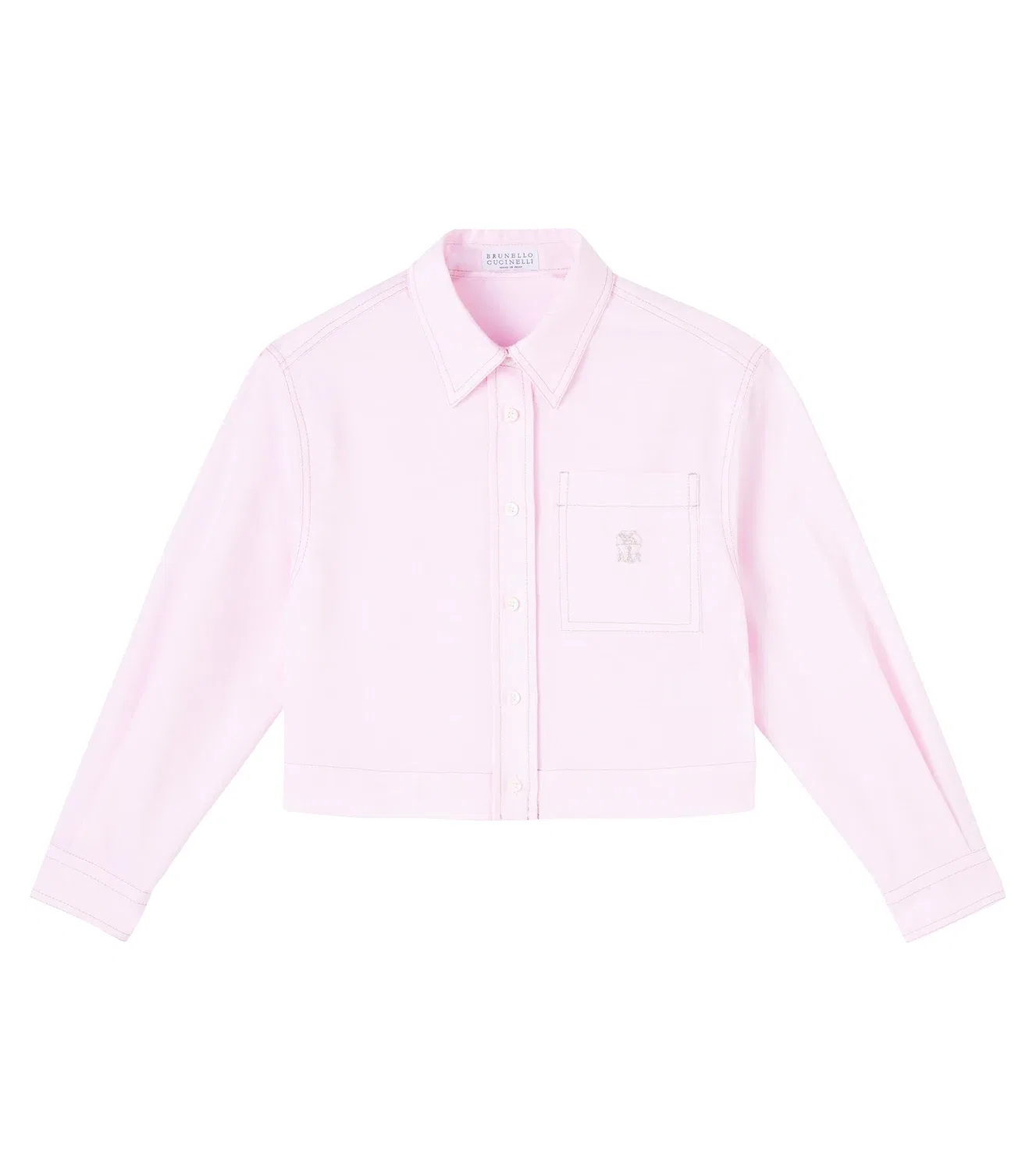 Рубашка хлопковая Brunello Cucinelli Kids, розовый