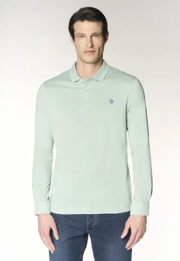 Футболка хлопковая Long sleeved top, U.S. Polo Assn., Mint, мятный