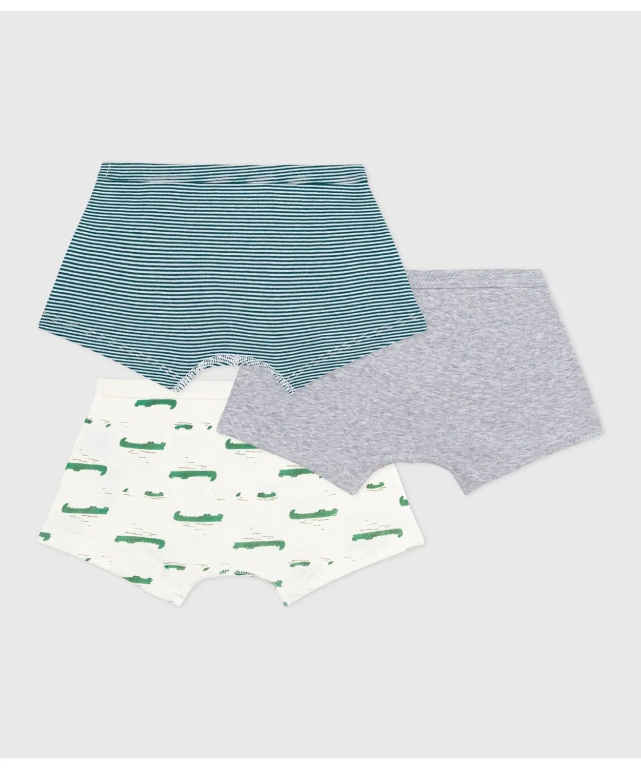 Детские трусы-боксеры 3 шт, с принтом, модель Milare Bordeaux PETIT BATEAU, Grey — фото 2