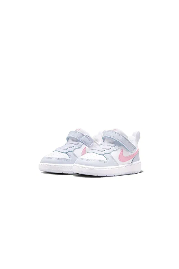 Детские кроссовки для девочек с липучкой Court Borough Low Ess+ Nike, Light Blue/White