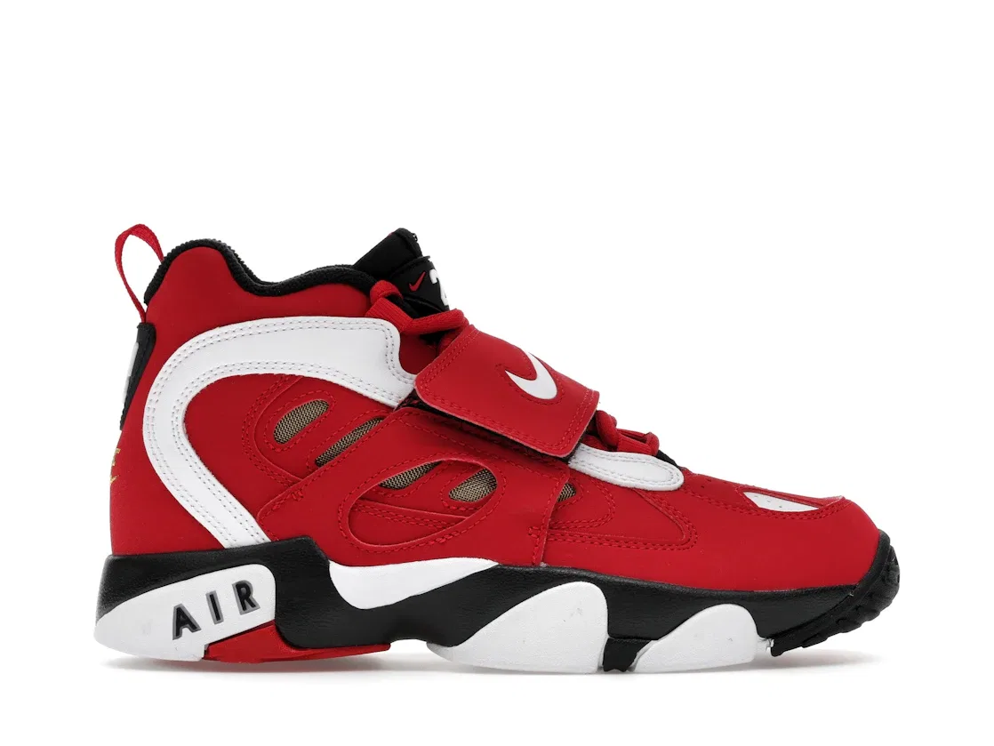 Детские кроссовки Lifestyle с ремешком Nike Air Diamond Turf 2 Red Gold (2026) (GS) Nike, Prime Red/Black/Metallic Gold/White