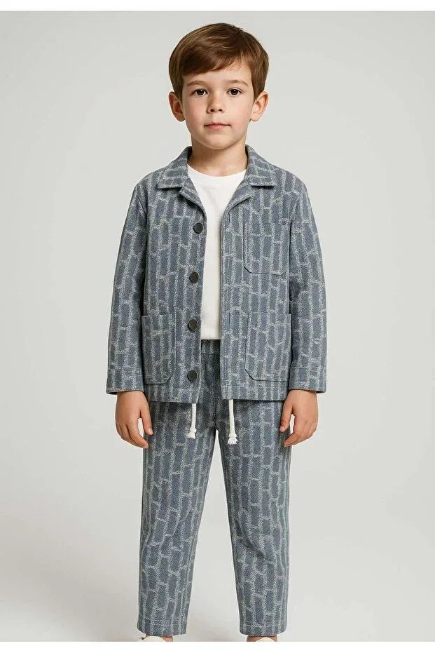 Детская куртка для девочек с жаккардовым узором Nanica Kids, Indigo