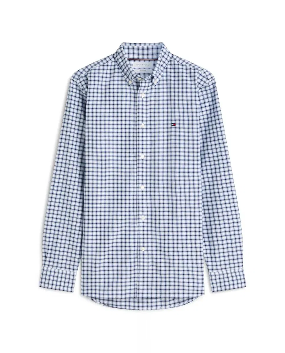 Мужская рубашка с длинным рукавом с принтом Tommy Hilfiger, Azul