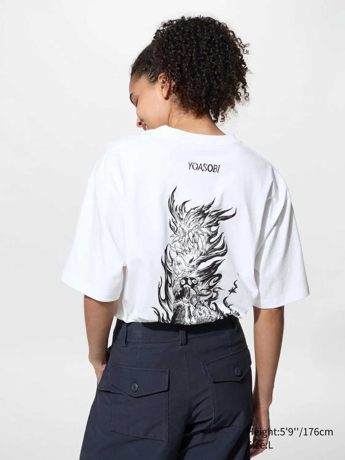 Футболка Uniqlo Yoasobi ut, с графическим принтом, белый — фото 3