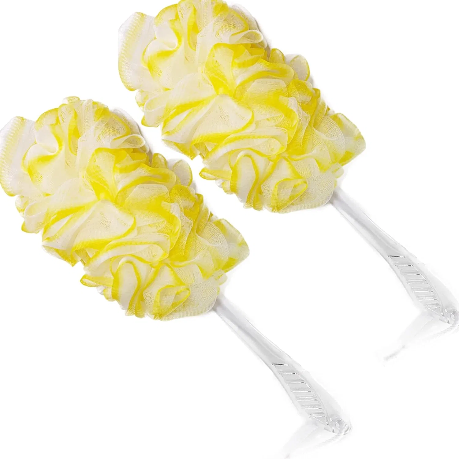 Мочалка на палке для спины, 2 шт, PPHAO BASIC, Yellow