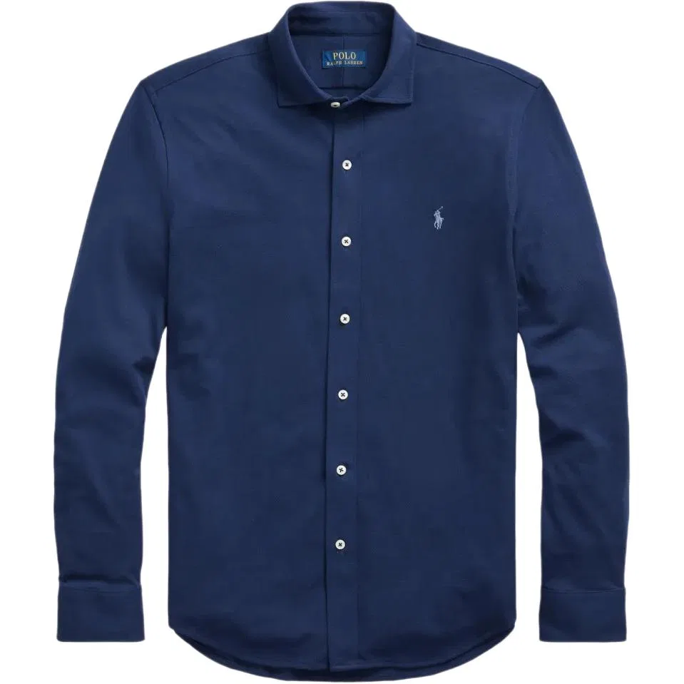 Мужская рубашка с отложным воротником прямого кроя Polo Ralph Lauren, Blue