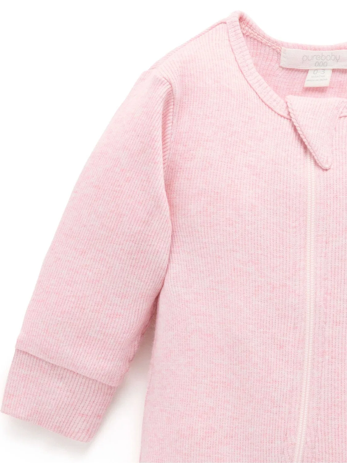 Боди с zip-застежкой Purebaby Pink — фото 4