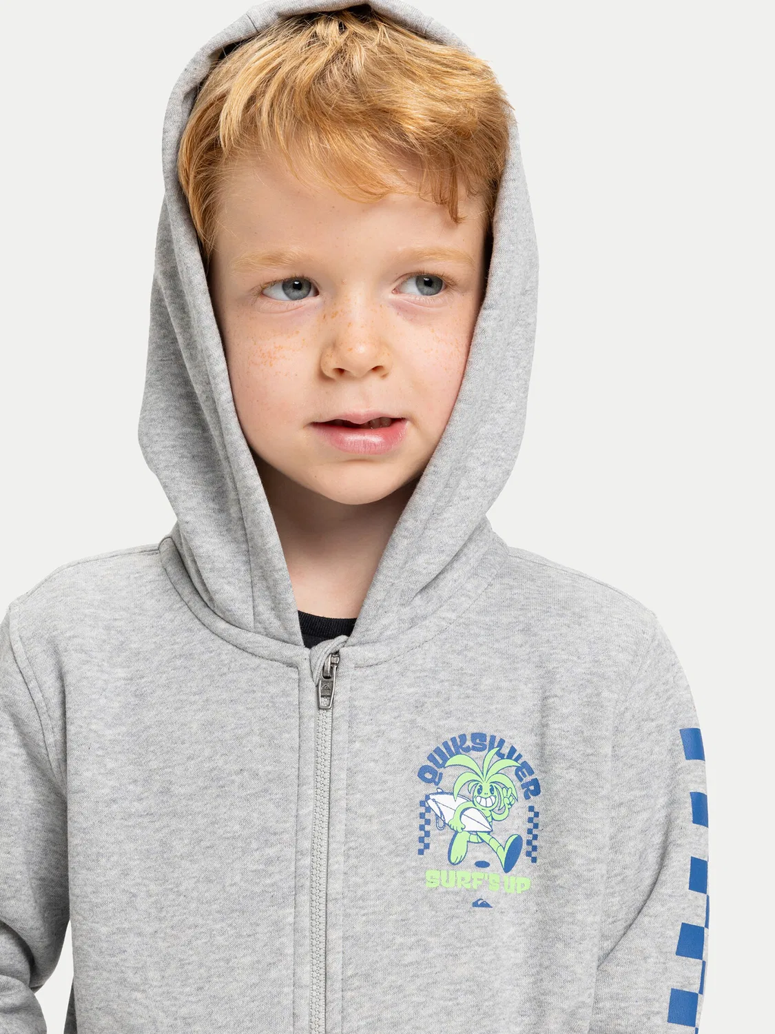 Толстовка стандартного кроя для мальчика Graphic Zips Quiksilver, серый — фото 4