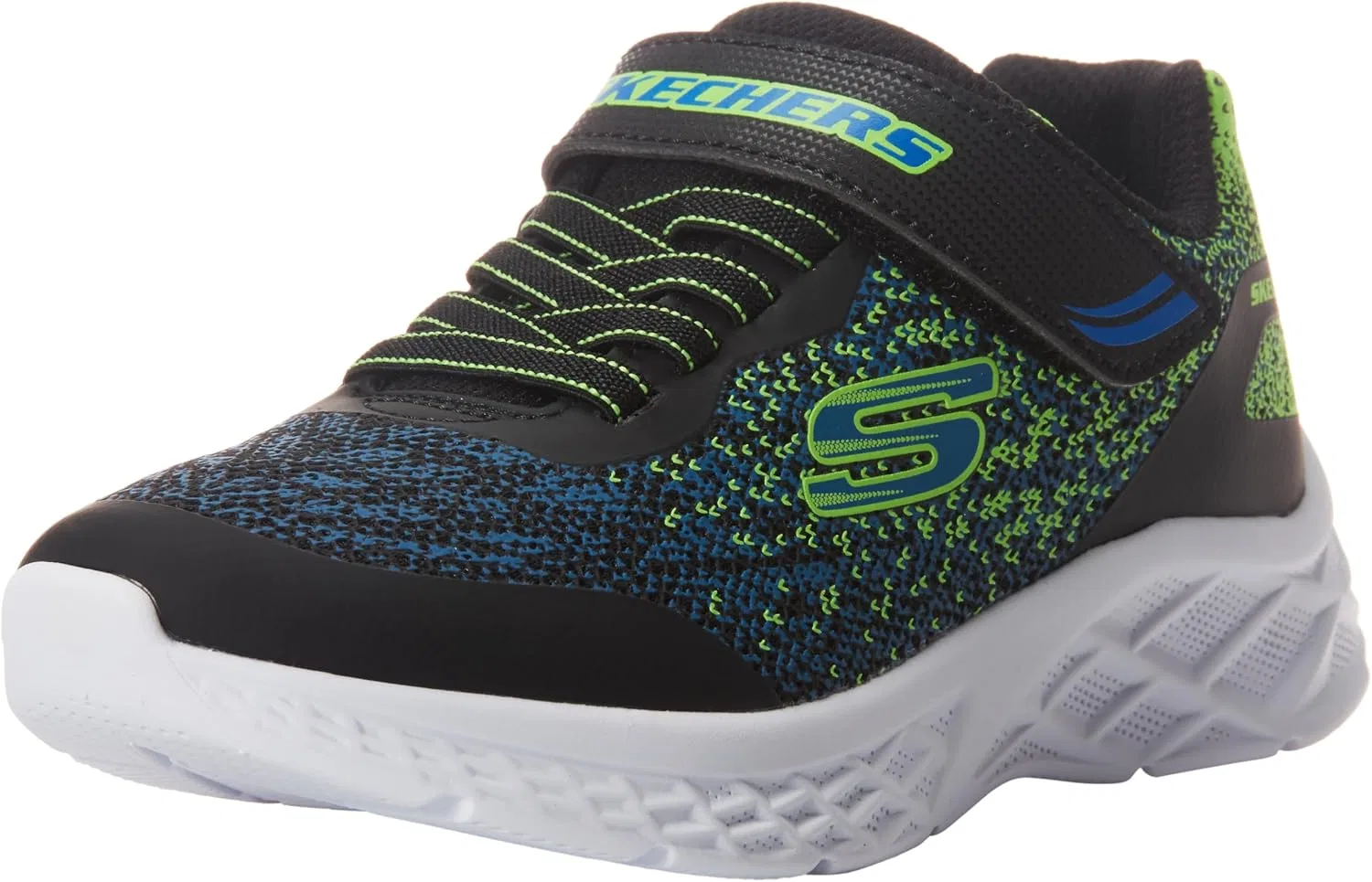 Детские кроссовки для мальчиков Microspec II Skechers, Black/Blue/Lime