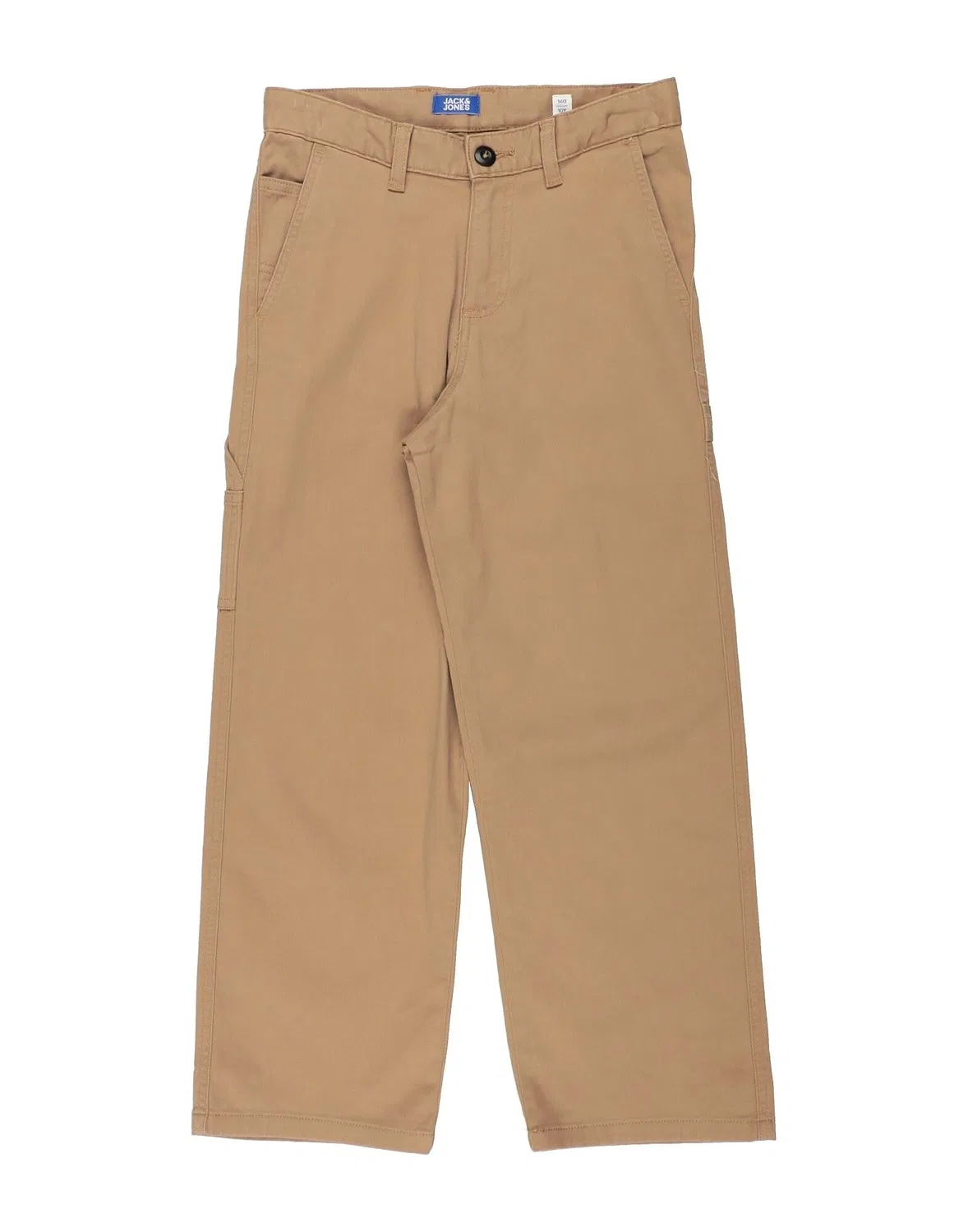 Подростковые брюки из габардина с логотипом Jack & Jones, бежевый