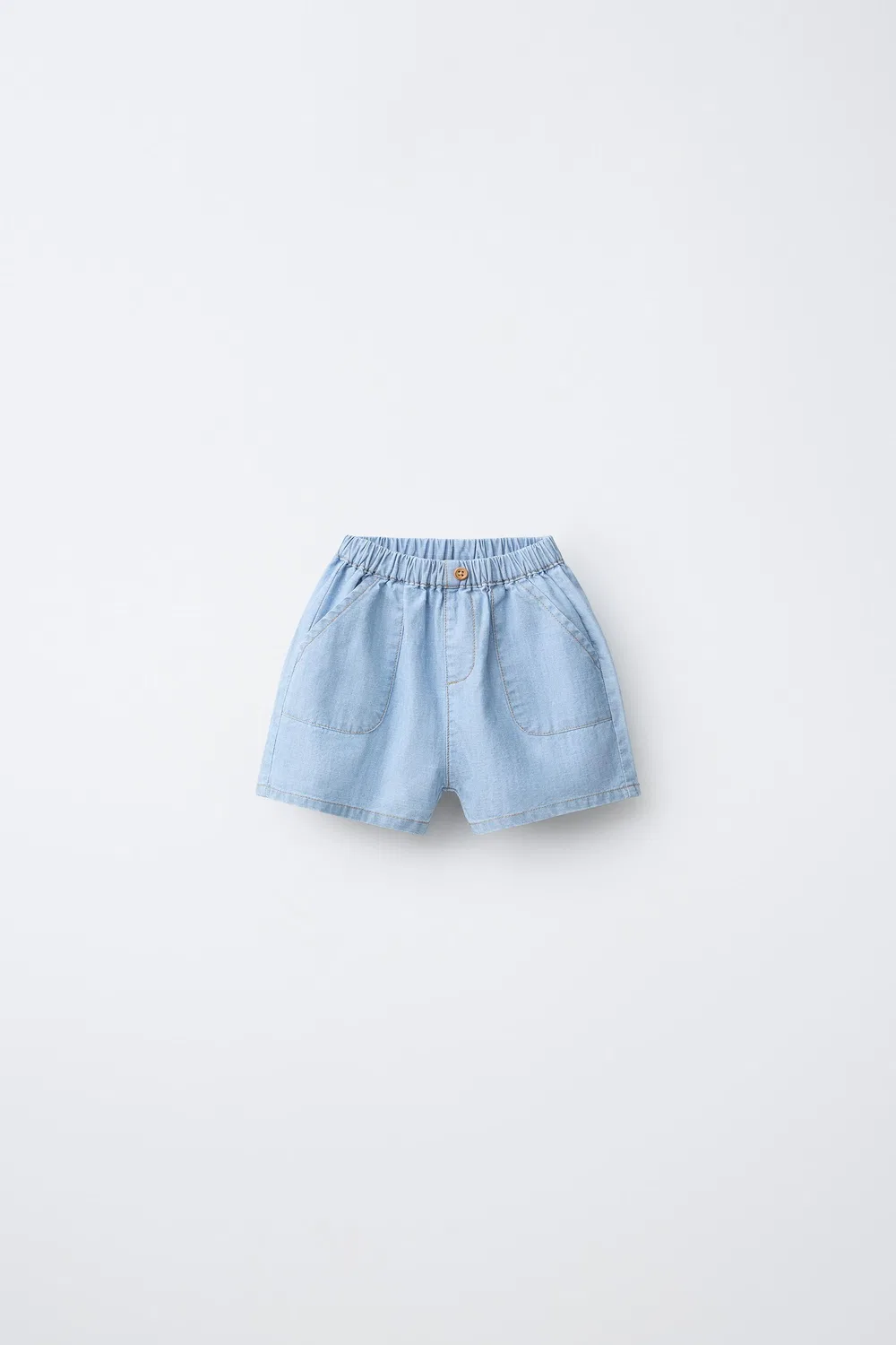 Джинсовые шорты-бермуды с карманами ZARA, Mid-Blue